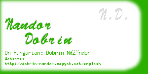 nandor dobrin business card